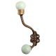 Sage Green Ceramic Floral Iron Hooks-EHG-91